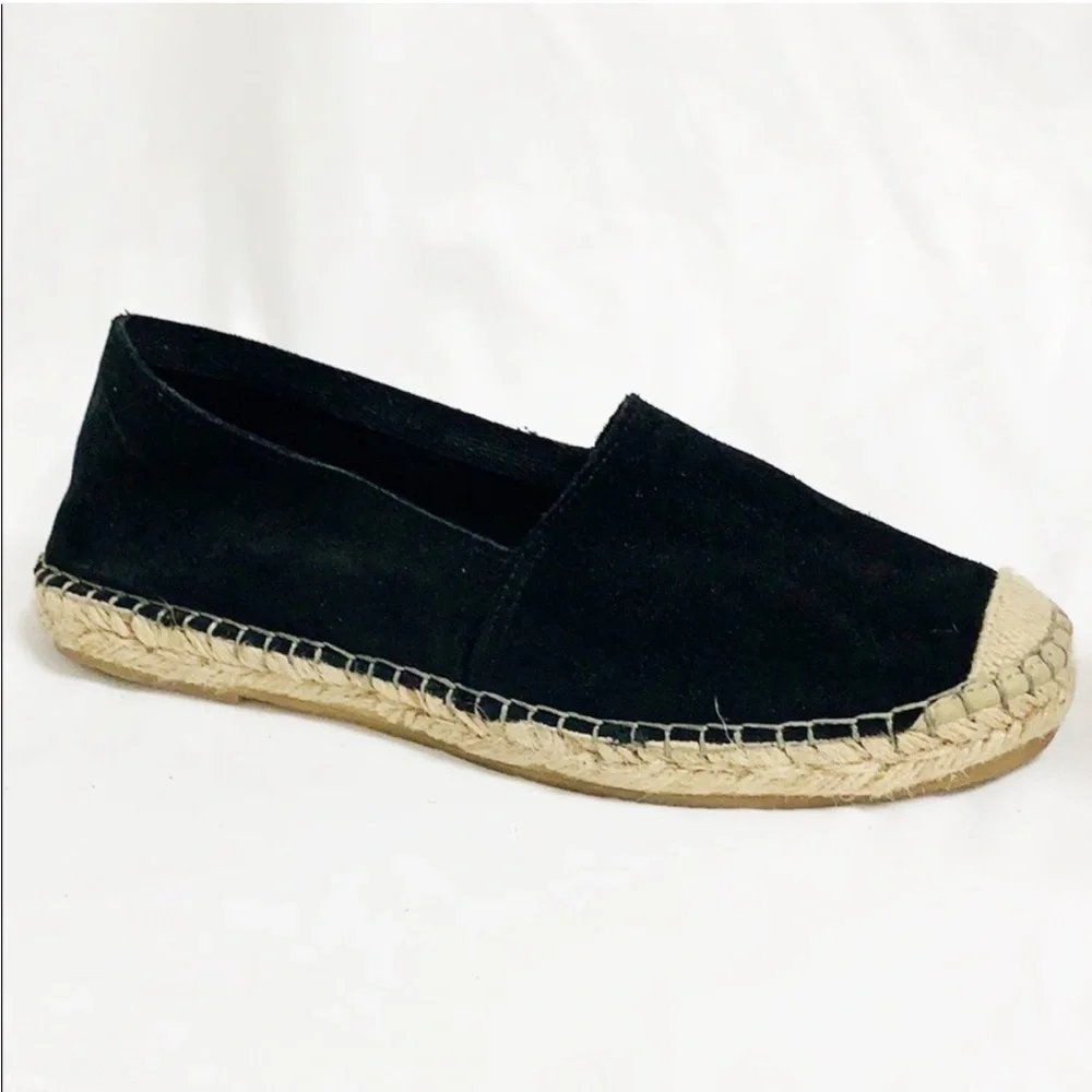 Women's Black Espadrille Slip-On with Braided Jute Sole